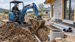 Quelle mini-pelle choisir pour des travaux de terrassement et d’assainissement ?